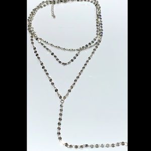 Free People Silver 3 layer necklace